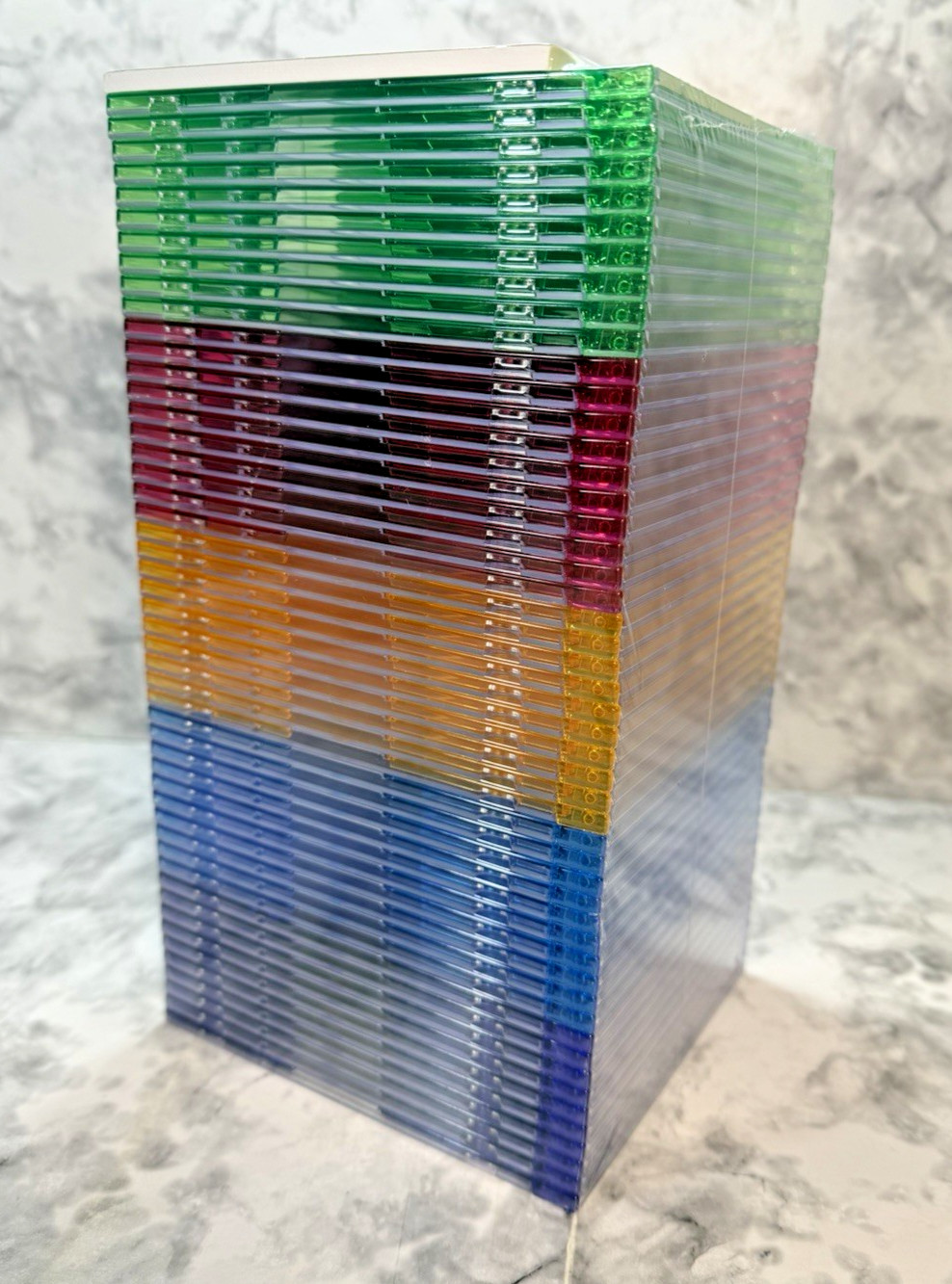 50 Multi-Color SLIM CD DVD Hard Case Storage Jewel Box Lot New Sealed 5.5″x4.75″