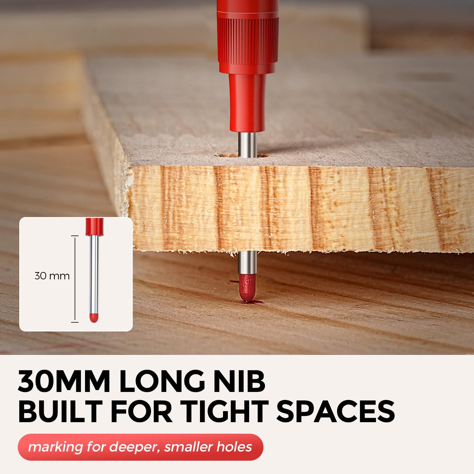 Nicpro 4 PCS Long Nib Marker 1 Count (Pack of 4), Black, Red, Blue, Green