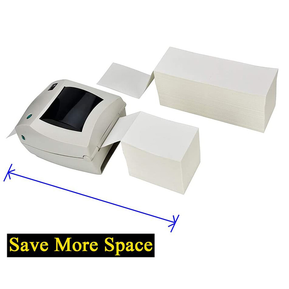 20000x 4″x6″ Fanfold Direct Thermal Shipping Labels for Zebra & Rollo Printers