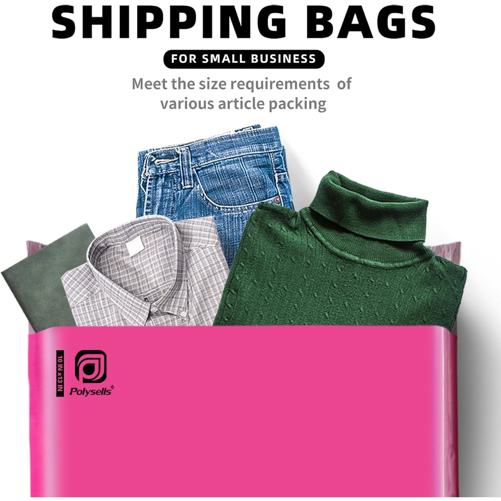 POLYMAILERS PINK SHIPPING BAGS (10 PACK) 12″ X 15.5″ SELF SEAL MAILERS