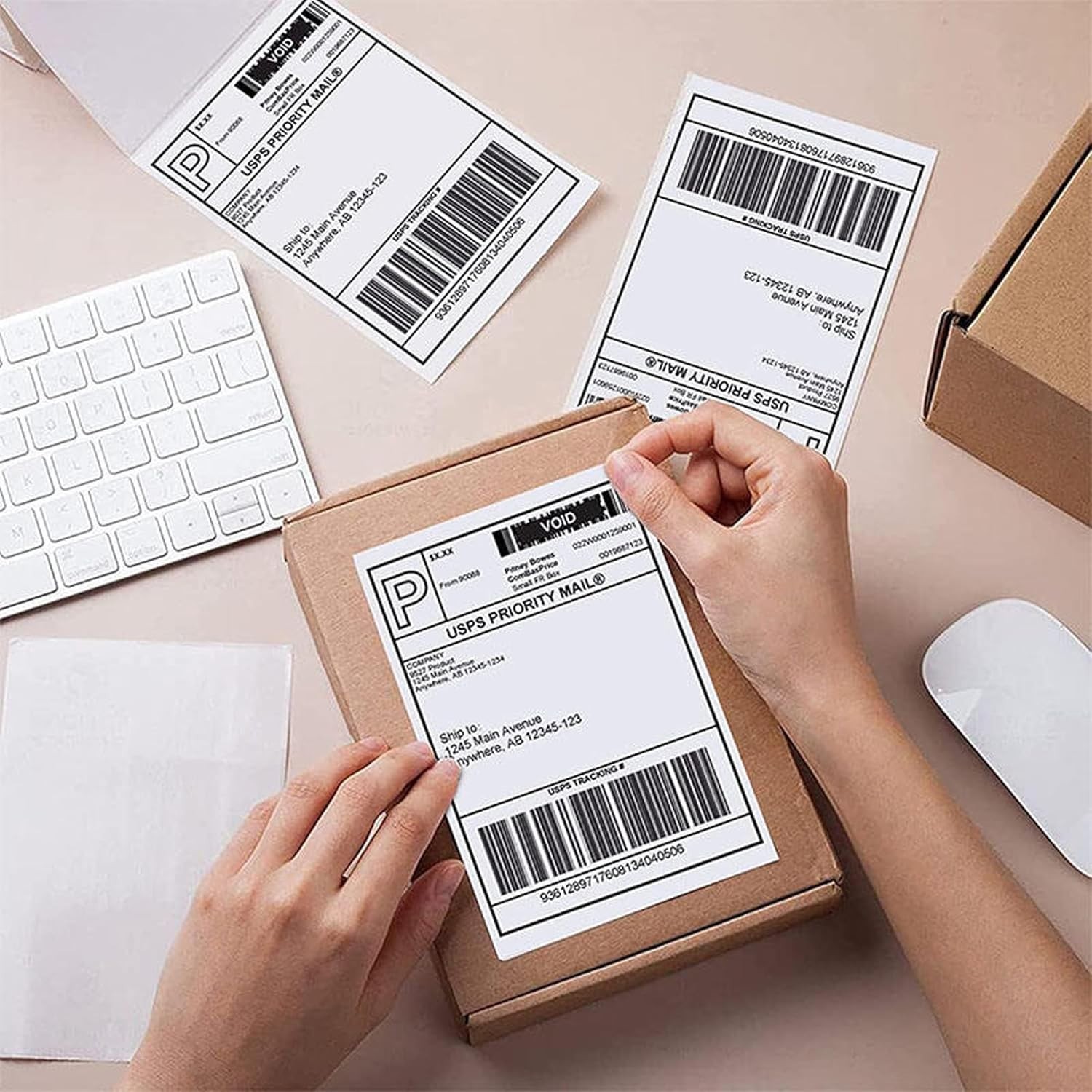 4000 Bulk 4×6 Thermal Shipping Labels – Fanfold Waterproof Adhesive Labels
