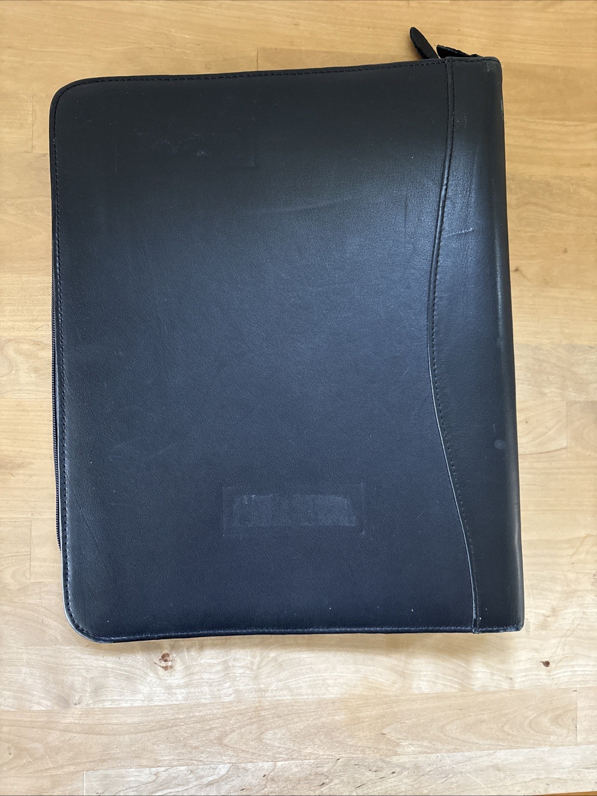 Vintage SCULLY Black Leather Briefcase Planner Portfolio 3 Ring Binder 13×11