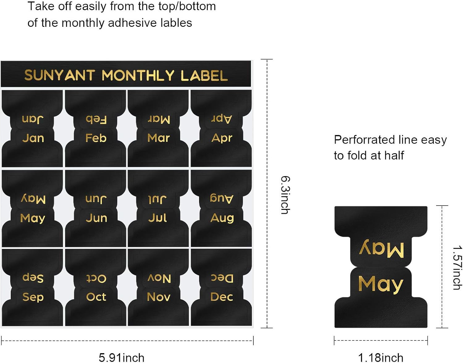 72 Pieces Adhesive Monthly Planner Tabs Monthly Index Stickers Decorative Lab…