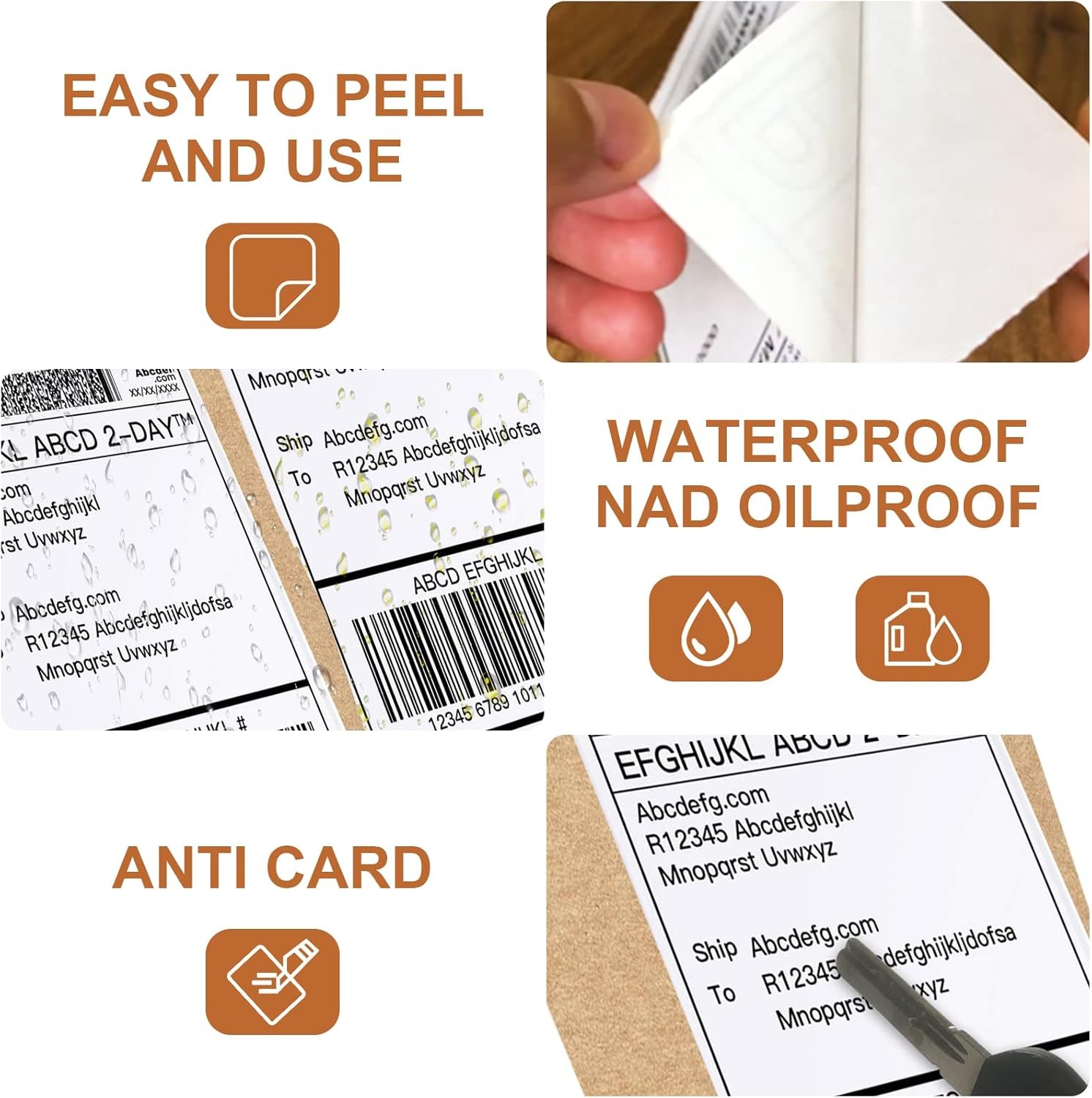 4×6 Perforated Direct Thermal Address Shipping Labels For Rollo & Zebra Fanfold