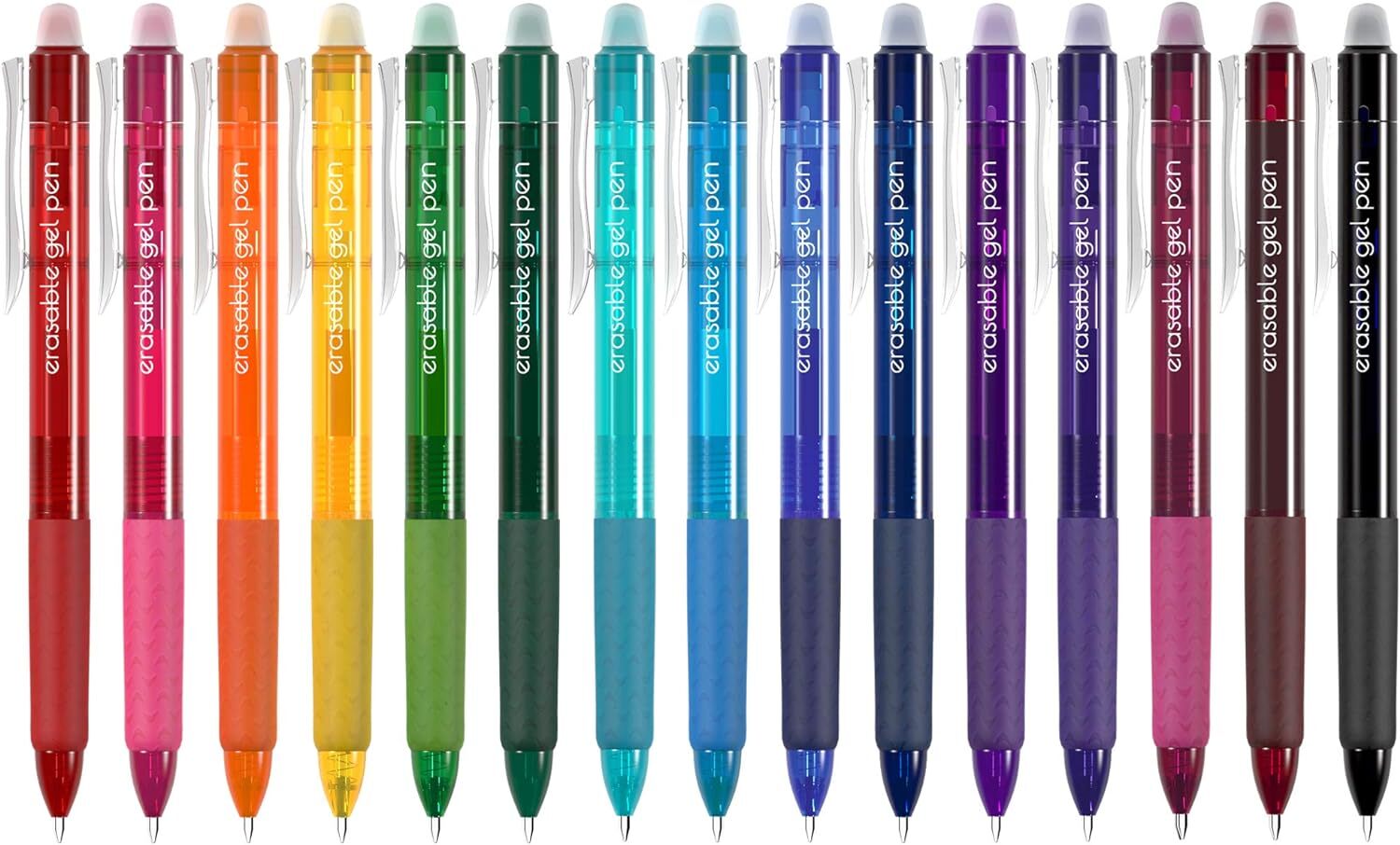 Vanstek 15 Colors Retractable Erasable Gel 1 Count (Pack of 15), Multicolor