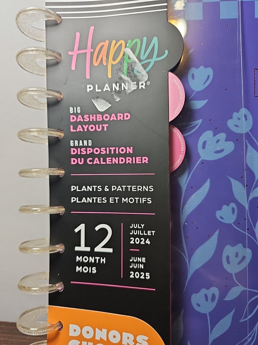 The Happy Planner 12-month planner 24-25 Big Dashboard Layout Plants & Patterns