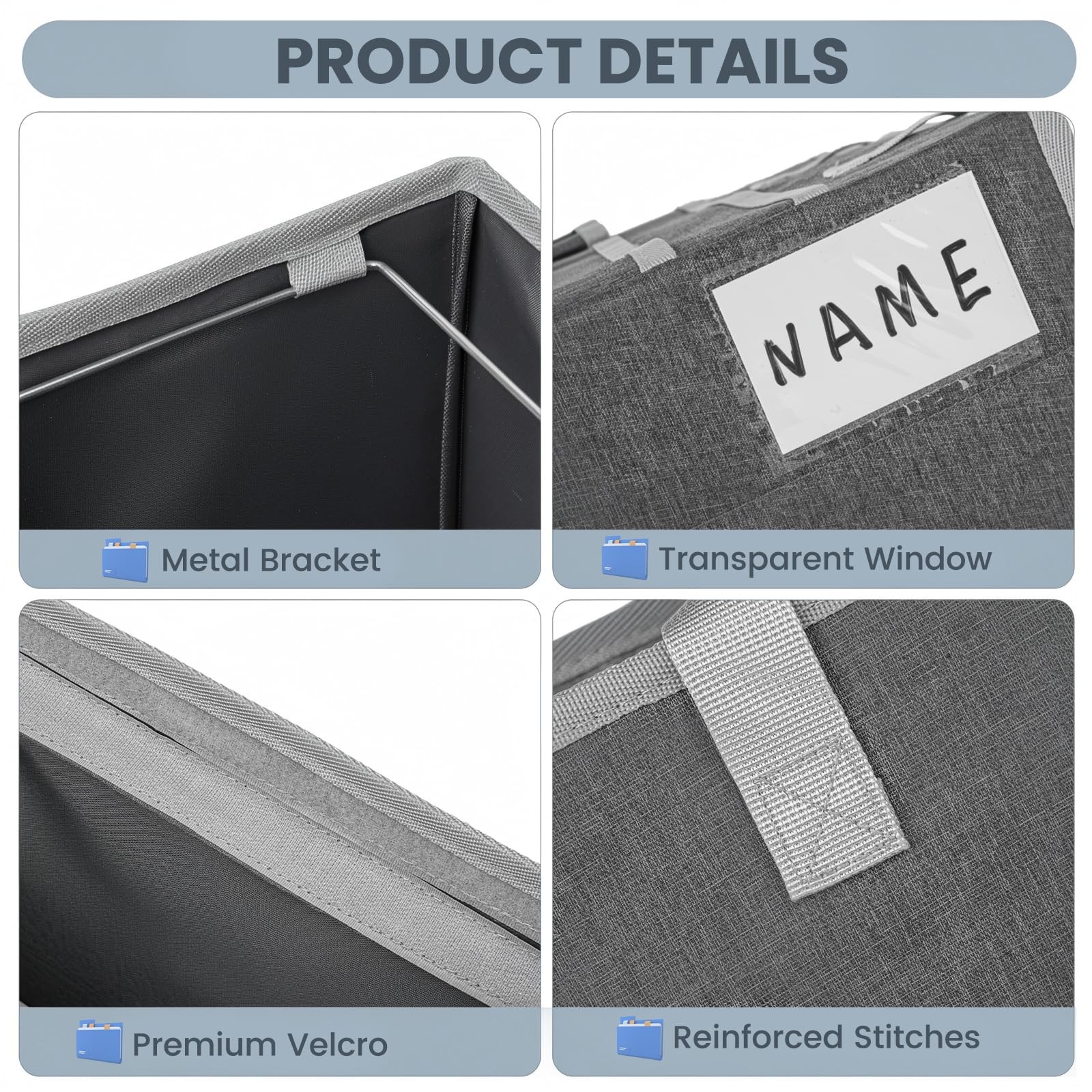 File Organizer Box, Portable Tote Bag Hanging Filing Box Desktop File Folder