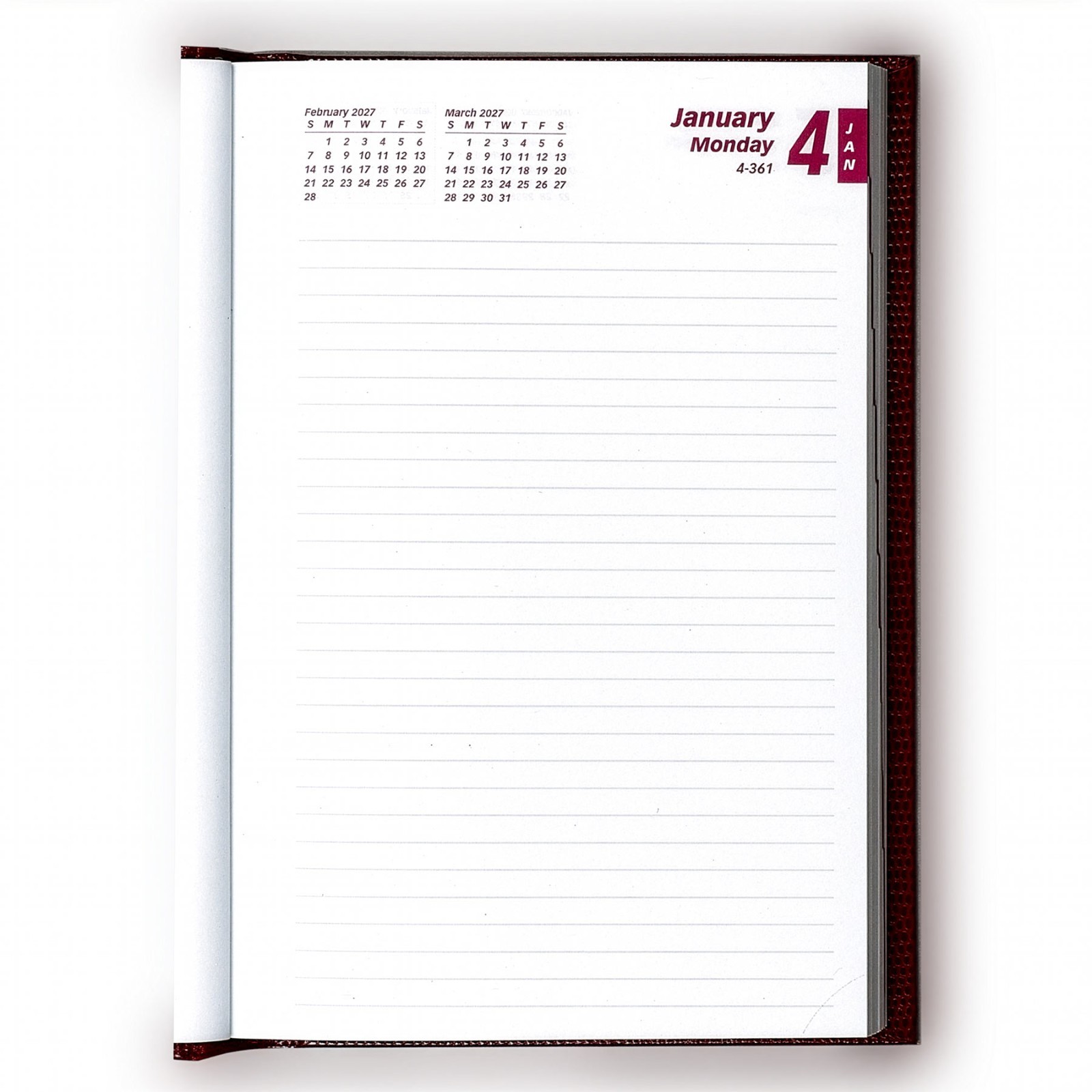 2025 Brownline CB387.RED Daily Planner Diary, Hard Cover, 7-1/2 x 5″