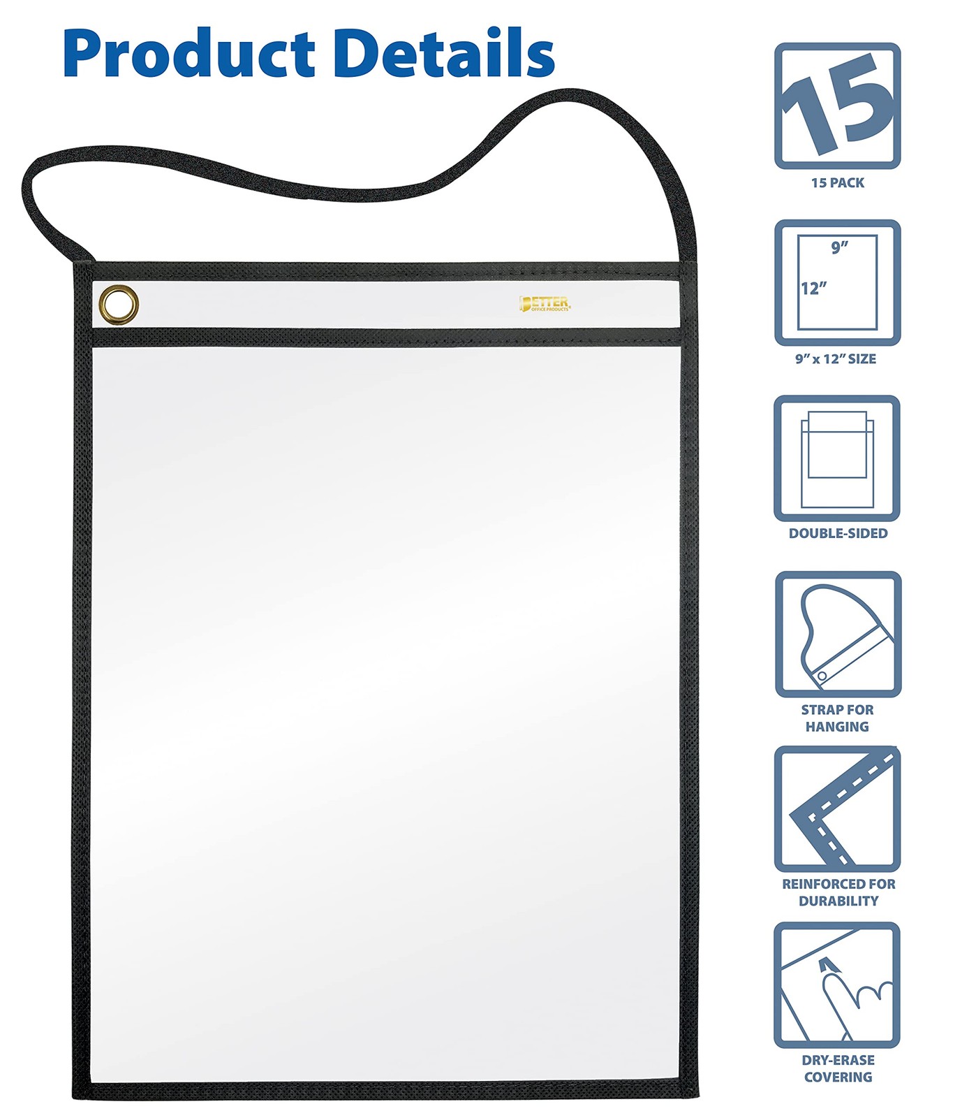 Better Office Products Shop Ticket Holders With Hanging Strap, 9 X 12