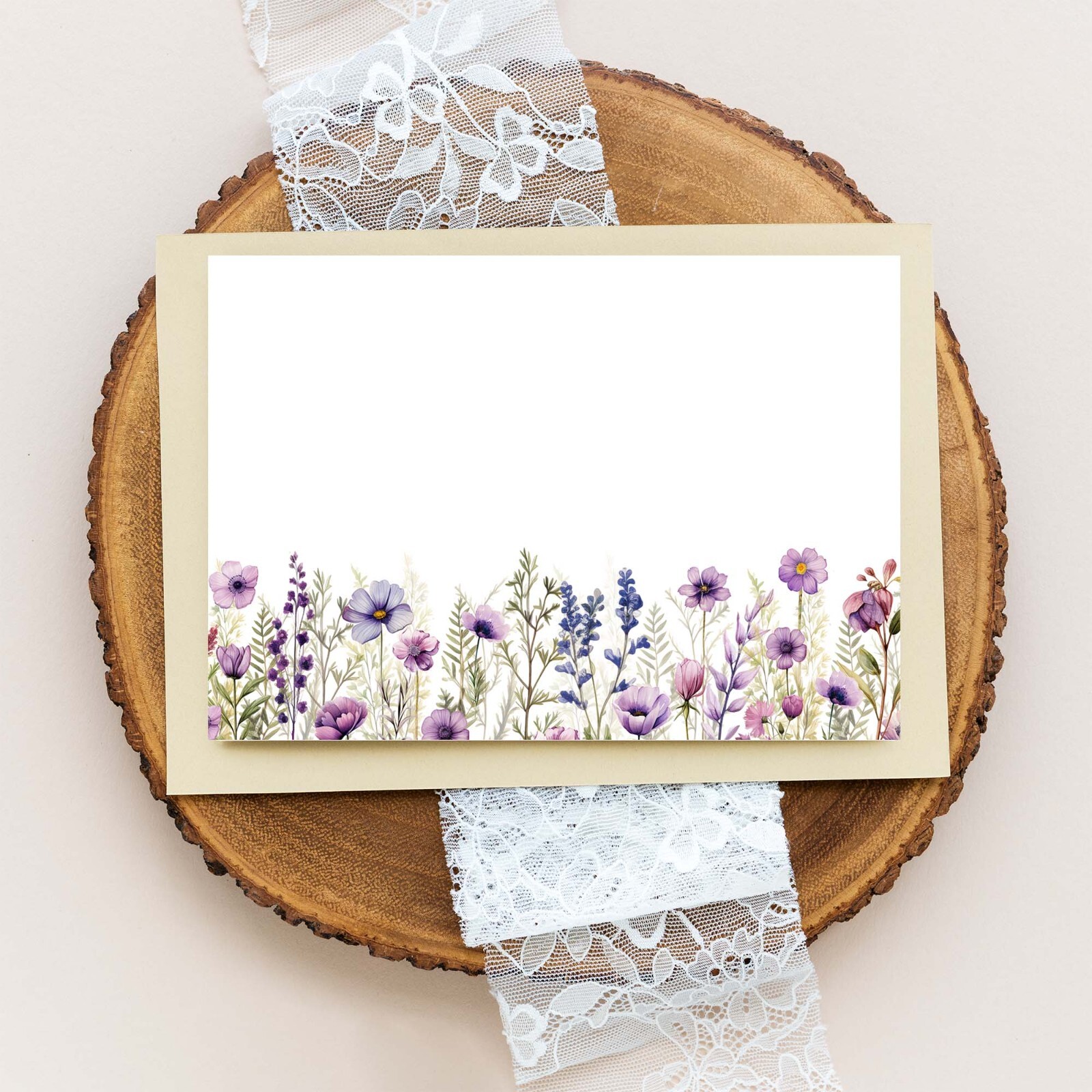 50 Little Notes 4″x 6″ Cards, Flat Card stock, Blank Note cards – Wildflowers