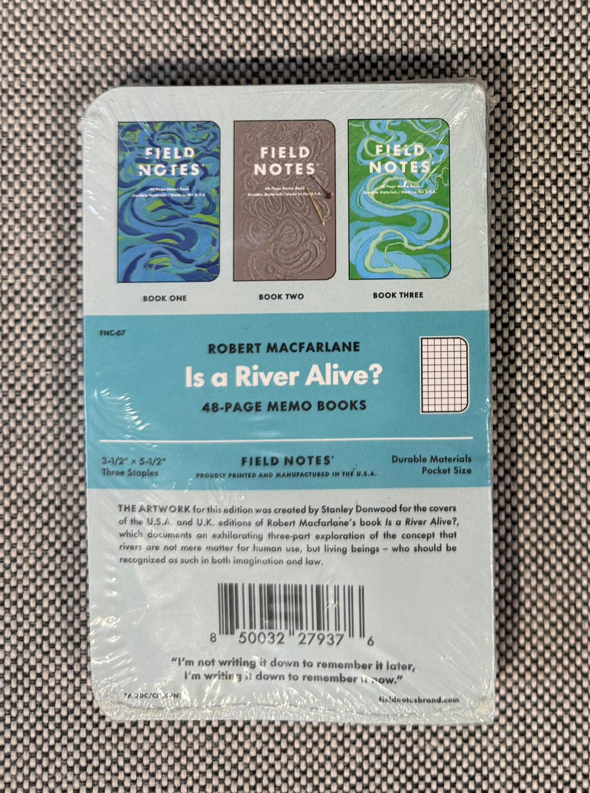 Field Notes – Set of Three Notebooks – “Is a River Alive” FNC-67 w/ Fisk Map