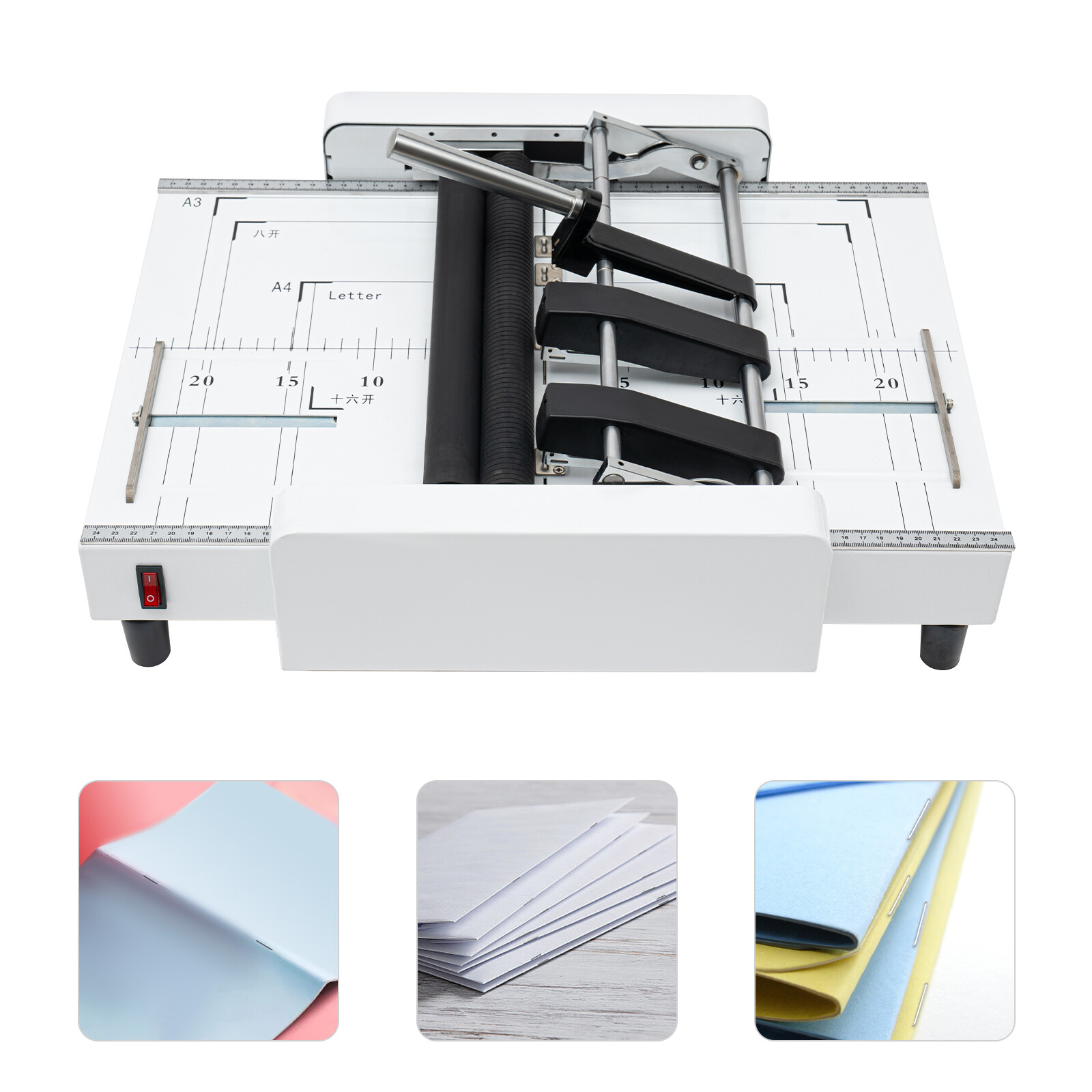 2 in1 A3 Booklet Folding Binding Machine Paper Stapling Making Book Stapler 110V