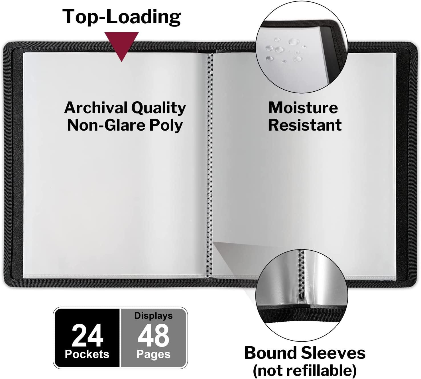 Dunwell Presentation Binder with Clear Sleeves – 8.5×11 Black Portfolio Folde