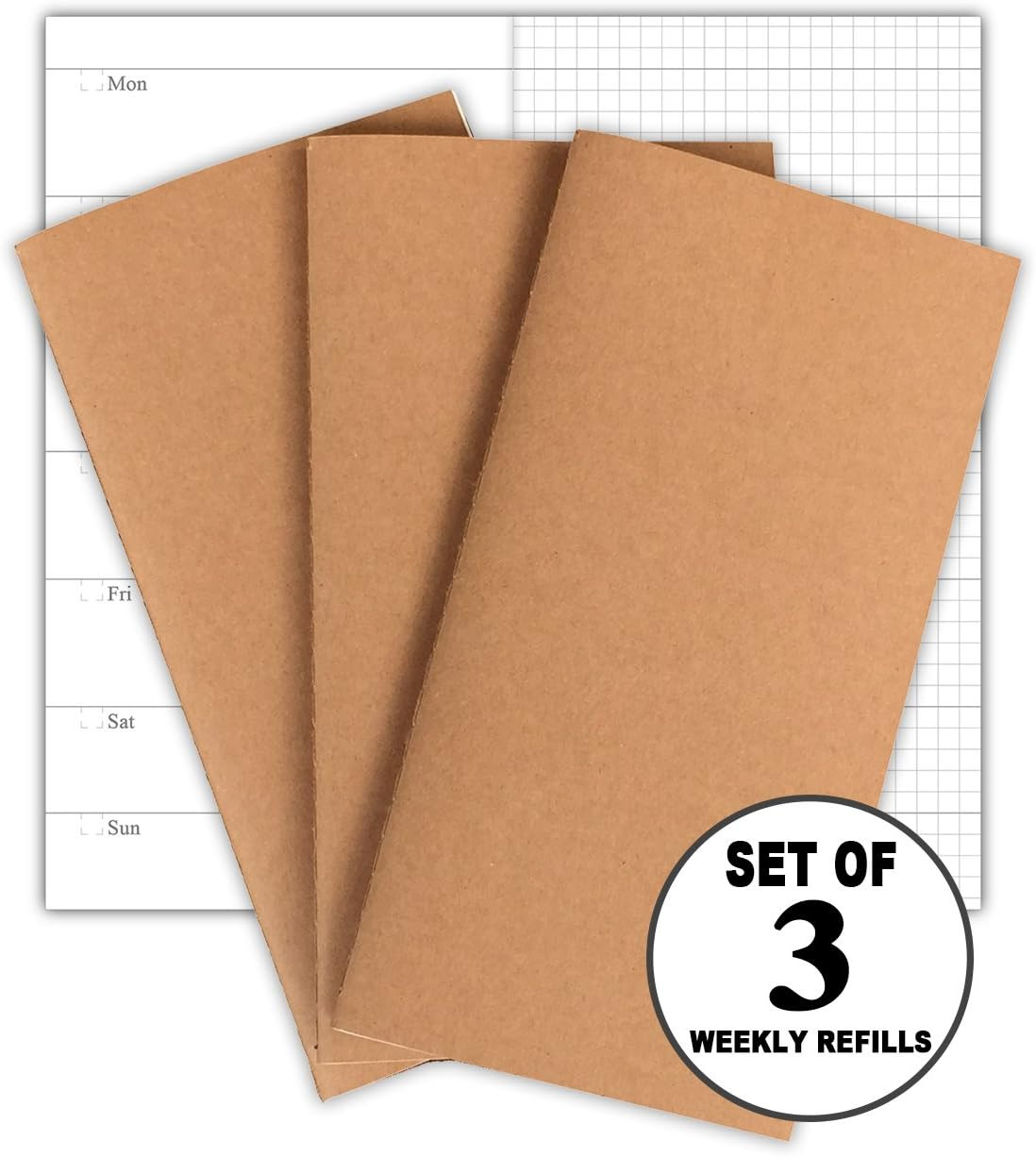 Travelers Notebook Inserts – Weekly Refills for Standard Size Travelers Notebook