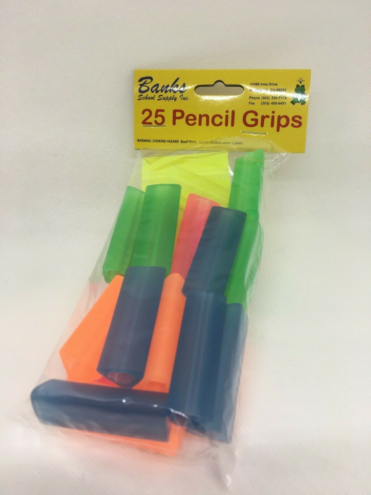 Pencil Grips (25 pk) Triangle Style, Multi-Colors – Fits Pencils/Pens & Crayons