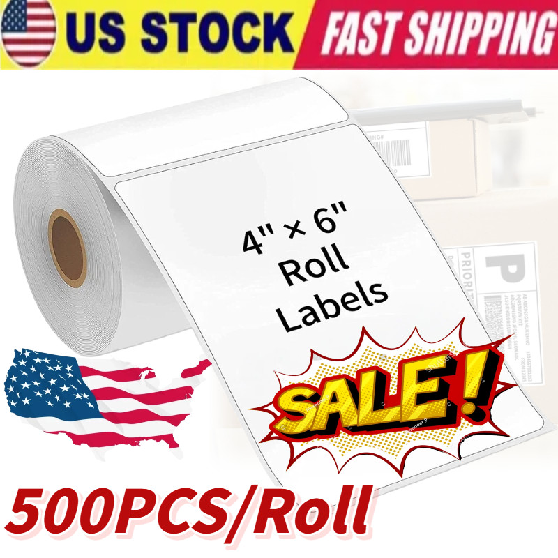 4″x6″ Direct Thermal Shipping Labels for Zebra and Rollo 500 PCS /roll US STOCK