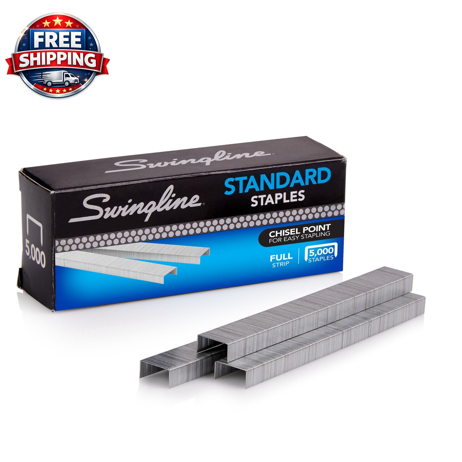 Staples, Standard, 1/4 Inches Length, 210/Strip, 5000/Box, 1 Box – No