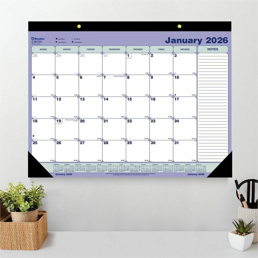 Blueline Monthly Desk Pad Calendar, 21-1/4″ x 16″ , English (c181731)