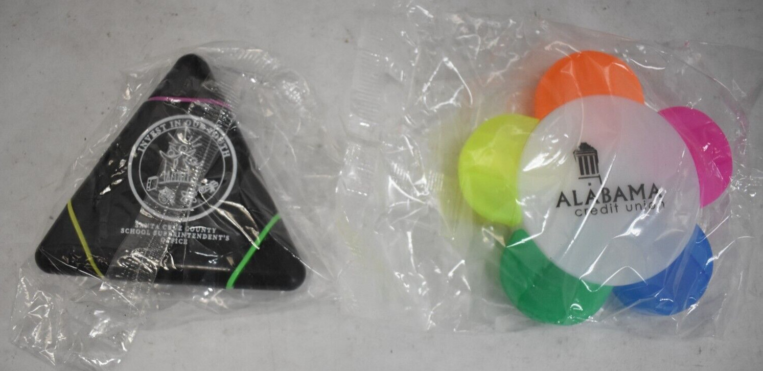 Lot of 150 Highlighters 5 Point Flower and 3 Point Shaped Multi Color Branded