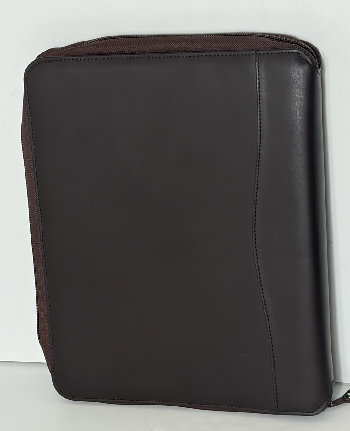 Franklin Covey Original Letter Size 7 Ring Binder 21212 Full Zip Brown 13”x11”