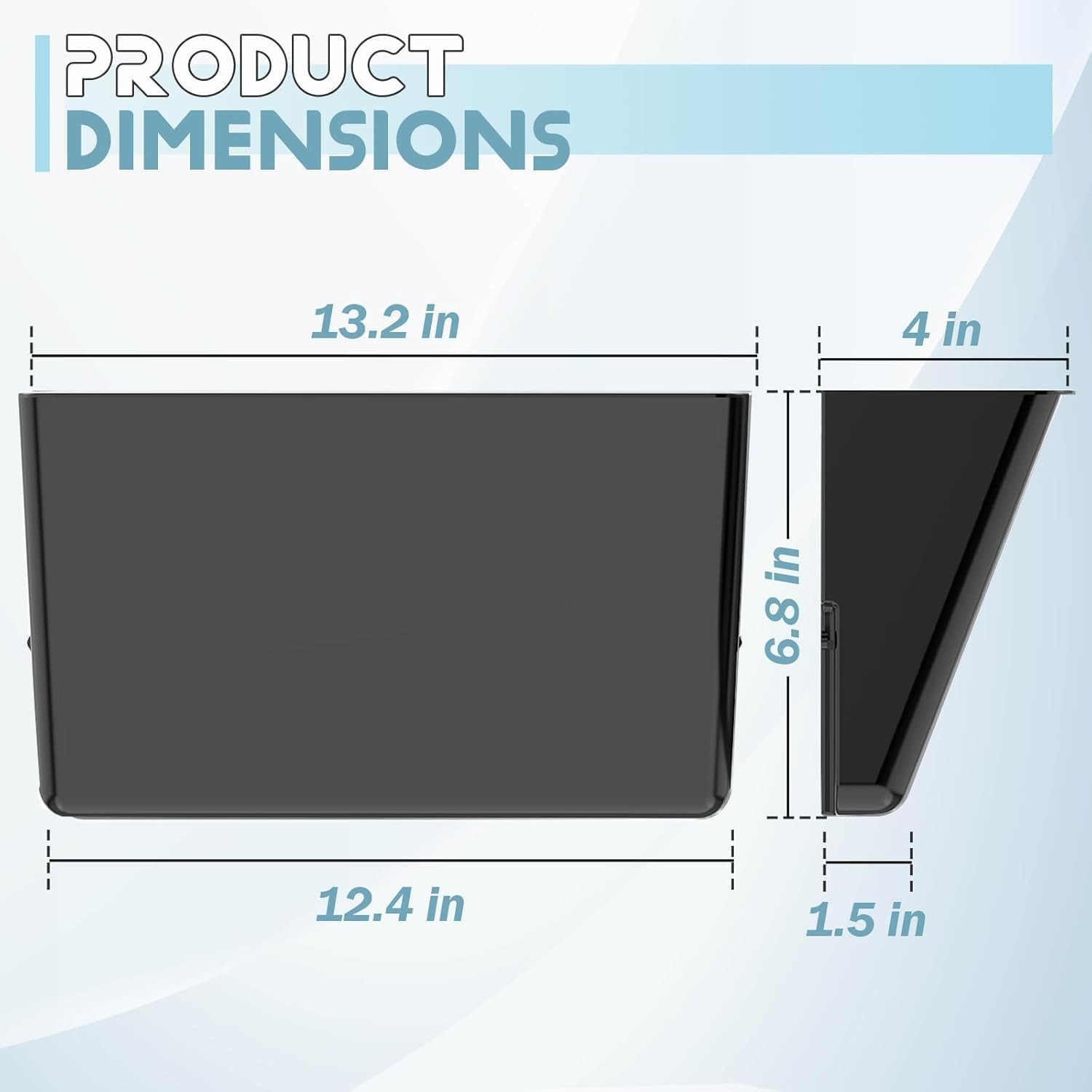 Gawerk Clear Acrylic Single Pocket, Plastic Hanging Wall Mount 2 Pack, Black