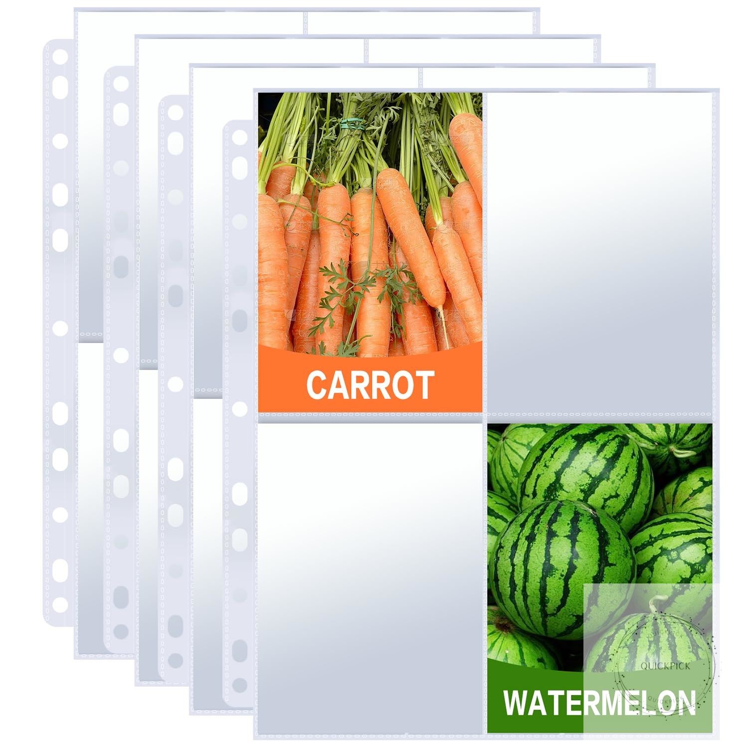 50 Pack 3.5×5” Seed Storage Sleeves, 400 Pockets Garden Seeds Storage Organizer