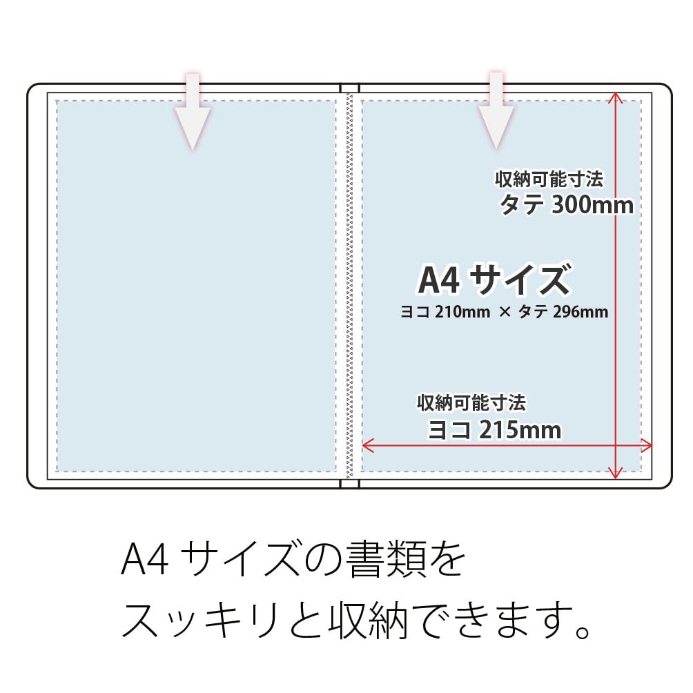 PLUS clear file, Super Economy, A4 size, vertical, 20 pockets, navy, 10 packs