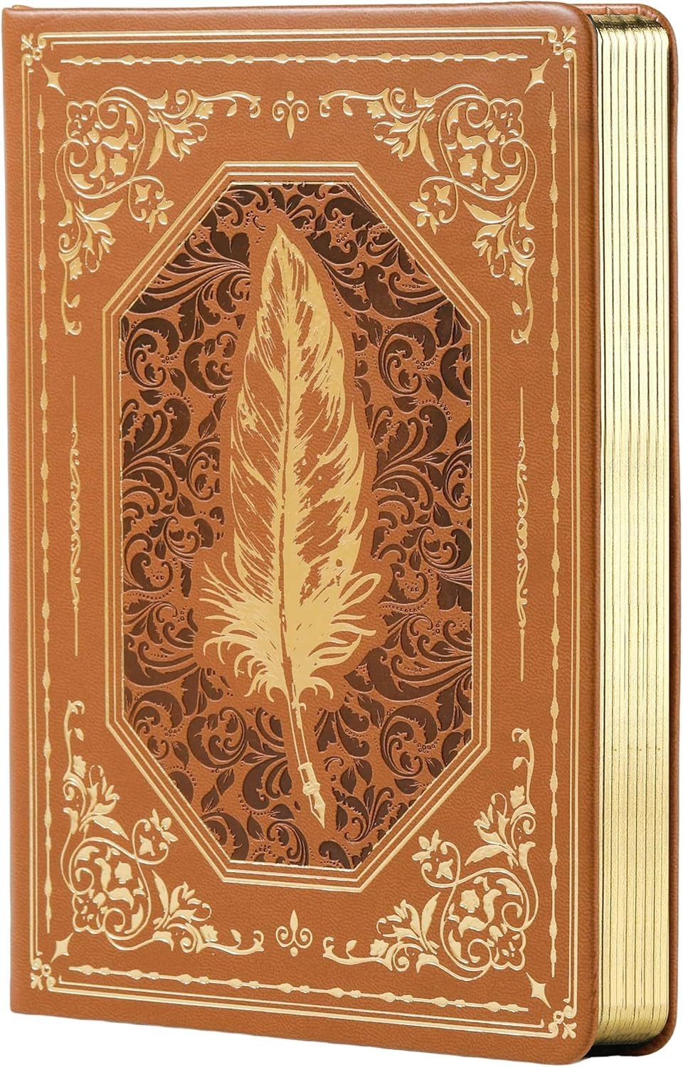 Vintage Leather Journal for Women Men 200 Pages Gold Edge Hardcover Journaling N