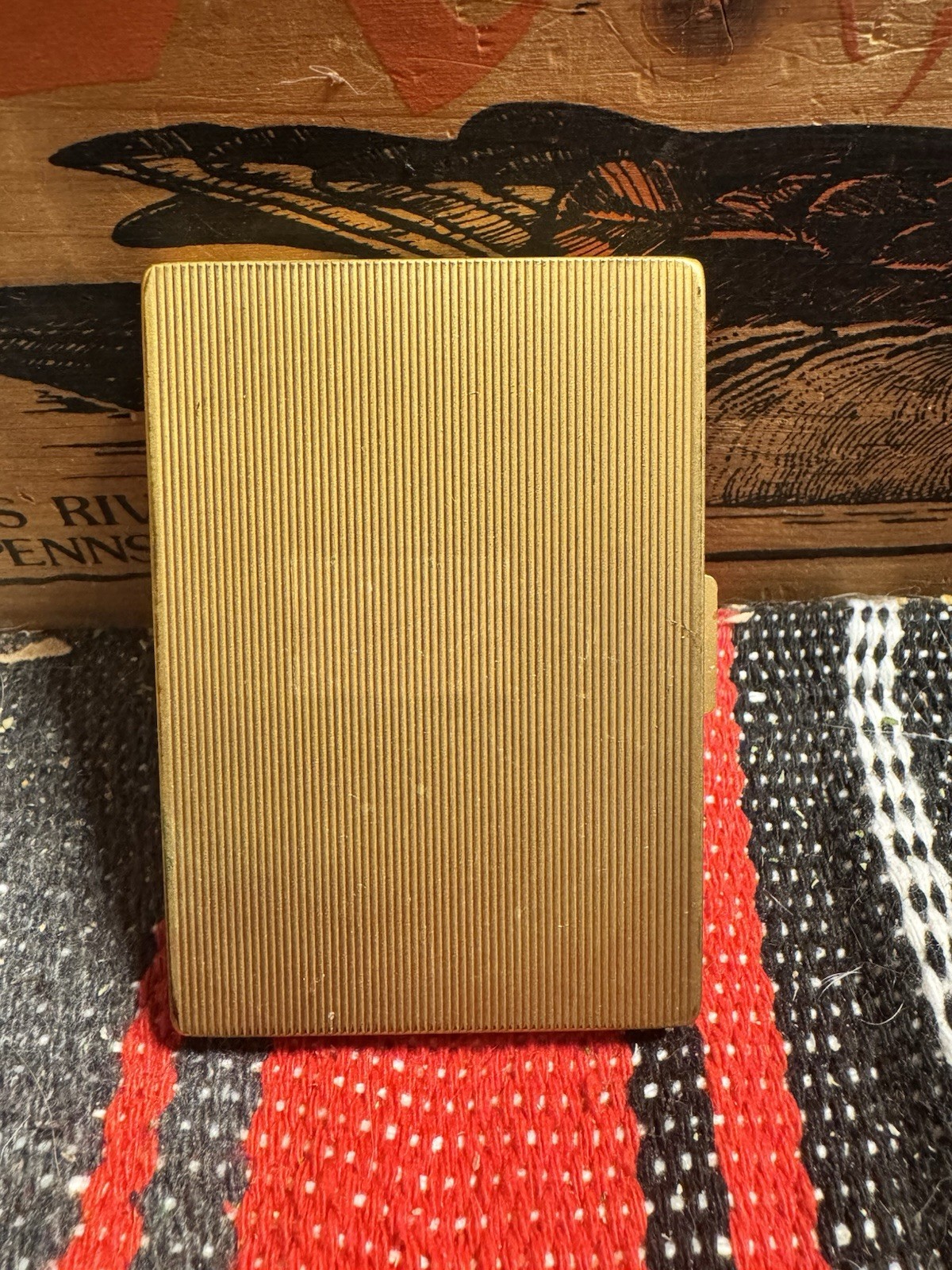 Retro Art Deco Paris Scroll Antique Brass Business Credit Card Holder I.D. Case
