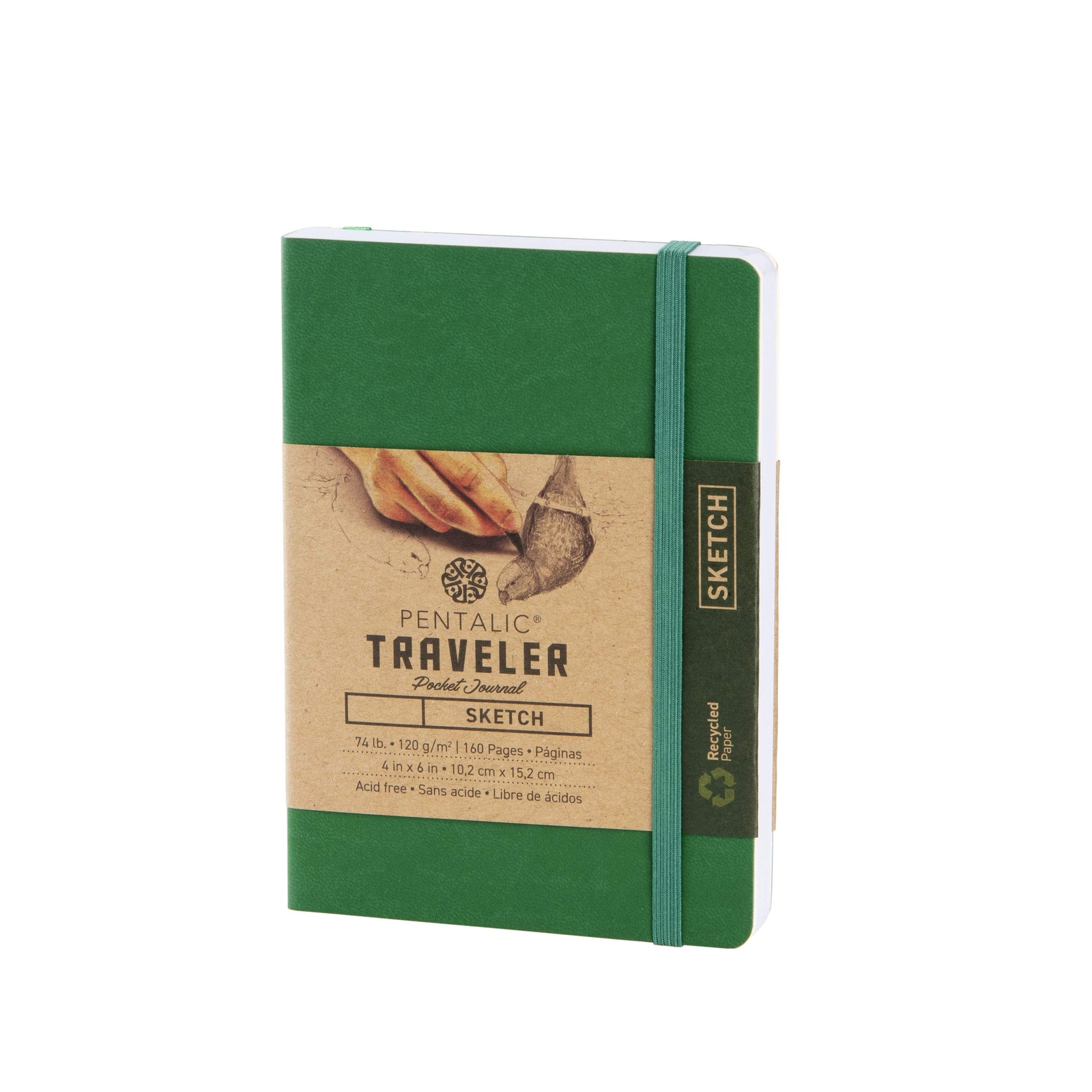 4″ x 6″ Pocket Sketchbook Traveler Journal 160 Pages Green