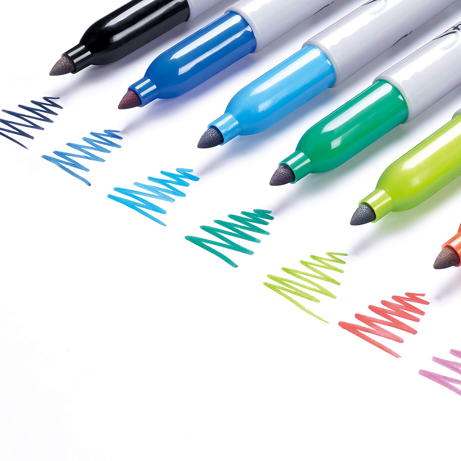 Permanent Markers Fine Point Black Blue Ink Marker Pens 2pcs Set