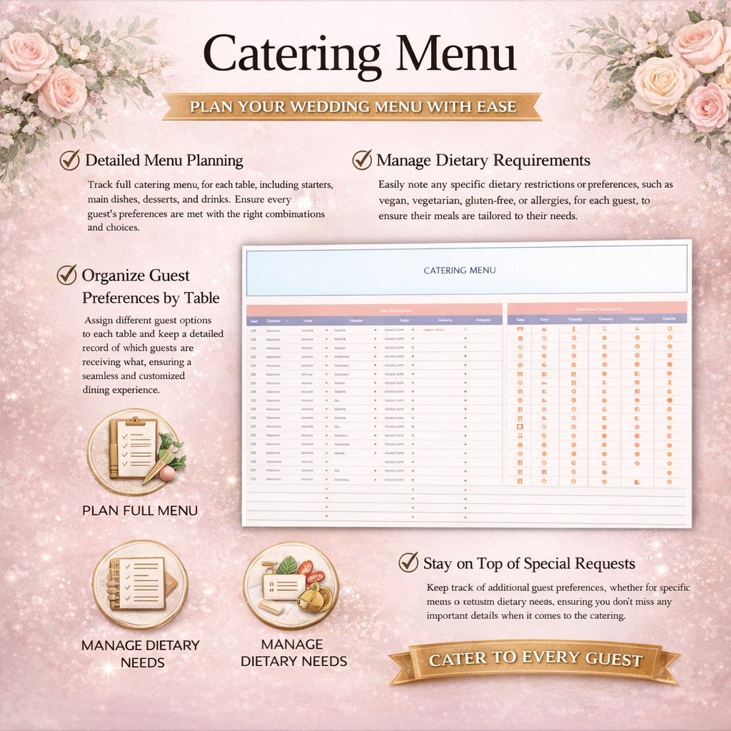 Wedding Planner Spreadsheet Template Budget & Guest List Tracker Excel Sheets