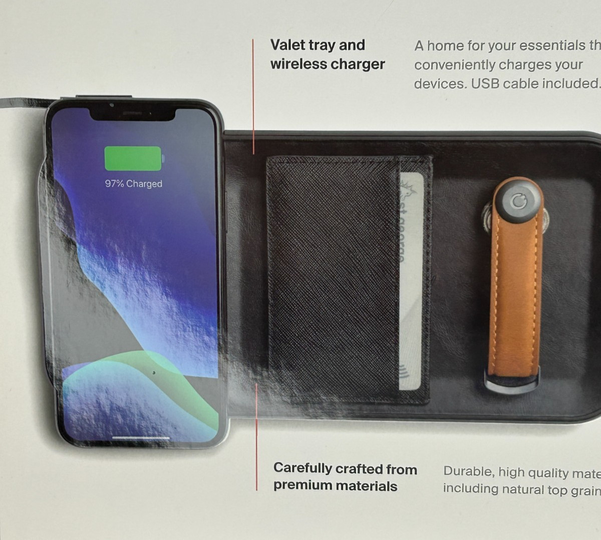 Orbitkey Nest Portable Desk Organizer Case w/ Wireless Charger – BLK Tested