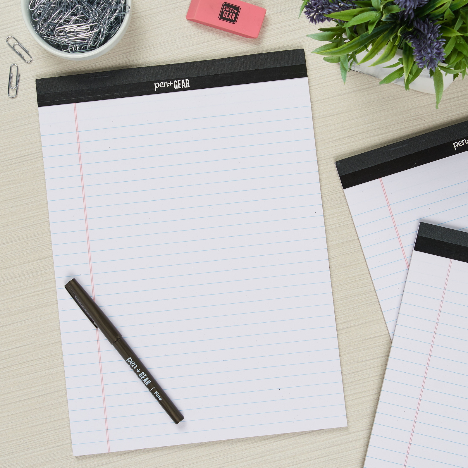 Pen + Gear Wide Ruled Legal Pads, 8.5″X11″, White, 50 Sheets, 12 Pack