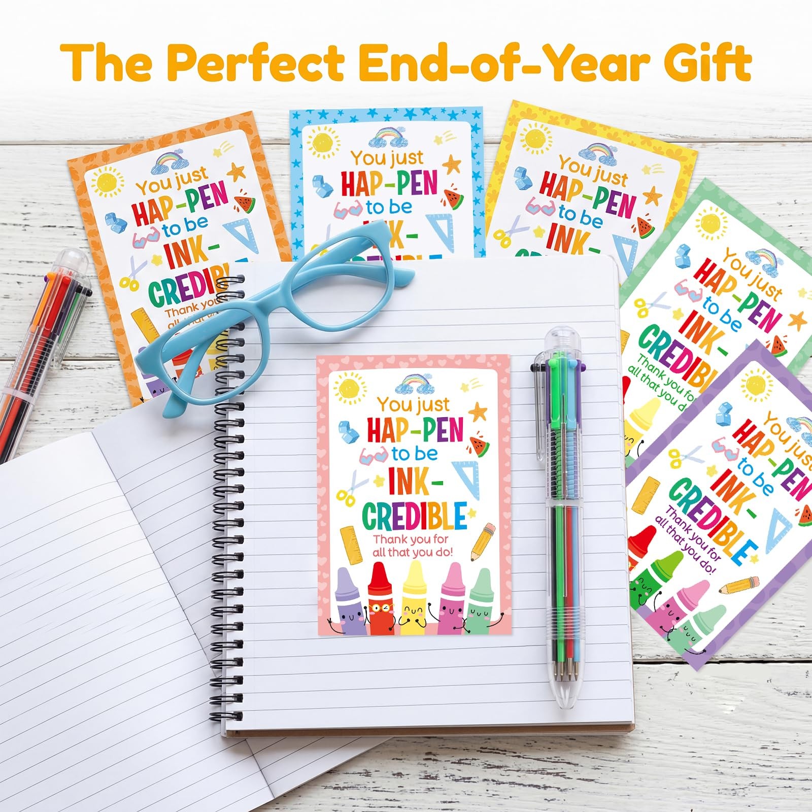 End of the Year Gifts for Students 30 Pack 6 in 1 Multicolor Pens with Cards …