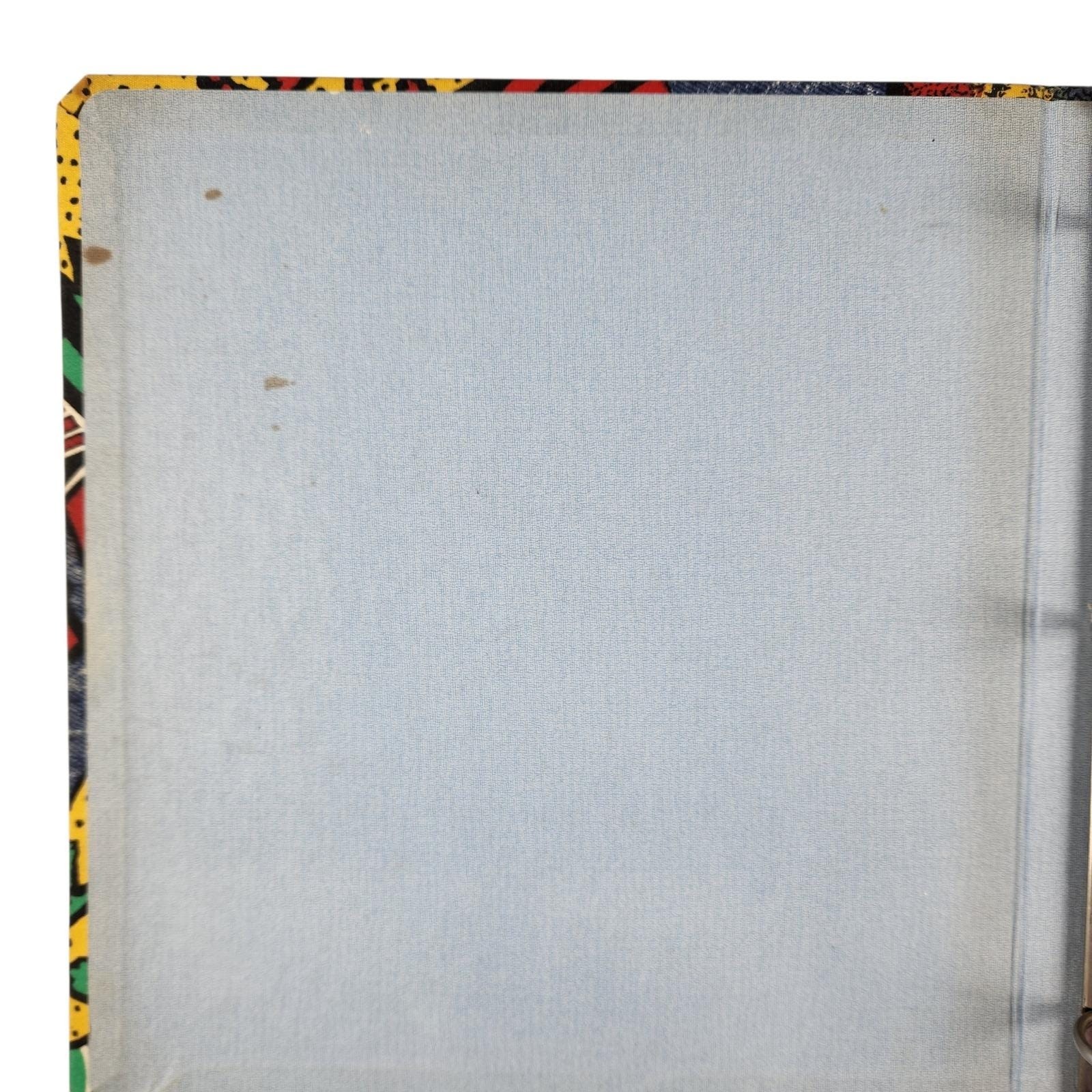 Vintage 80s/90s 1.5″ 3 Ring Binders (2) Pop Art Paint Splatter Fabric Retro