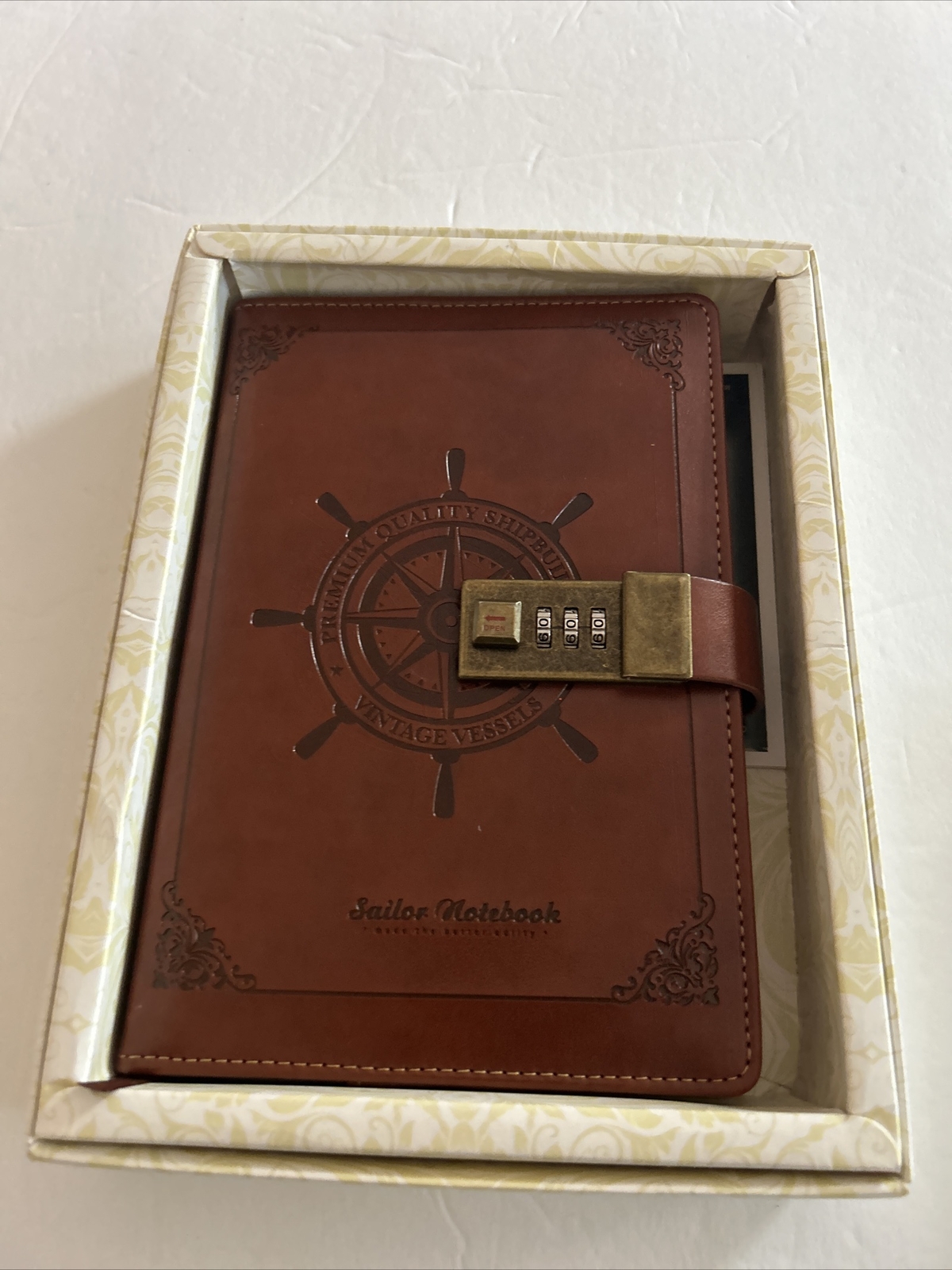CAGIE Journal with Lock Unisex Vintage Sailor Notebook Reusable Faux Leather