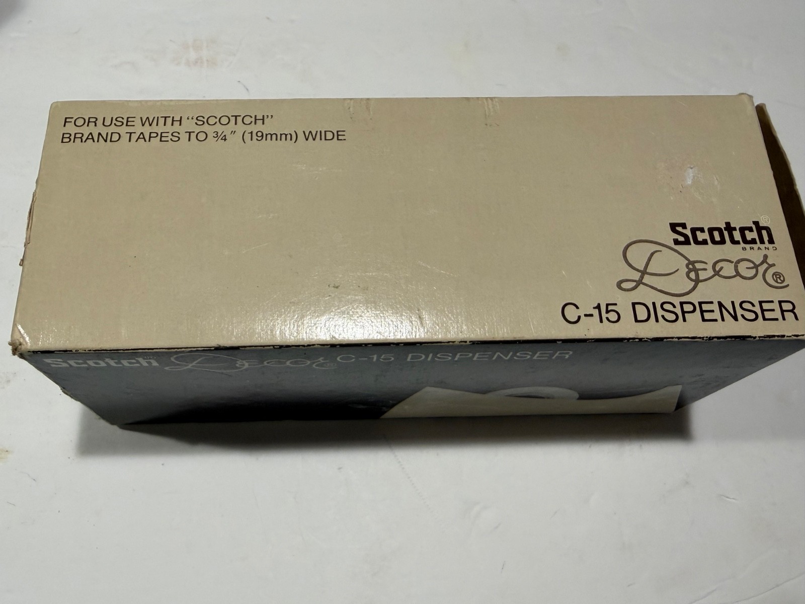 Vtg Scotch Tape Dispenser Model C-15 Beige Plastic Heavy Duty 3M NOS