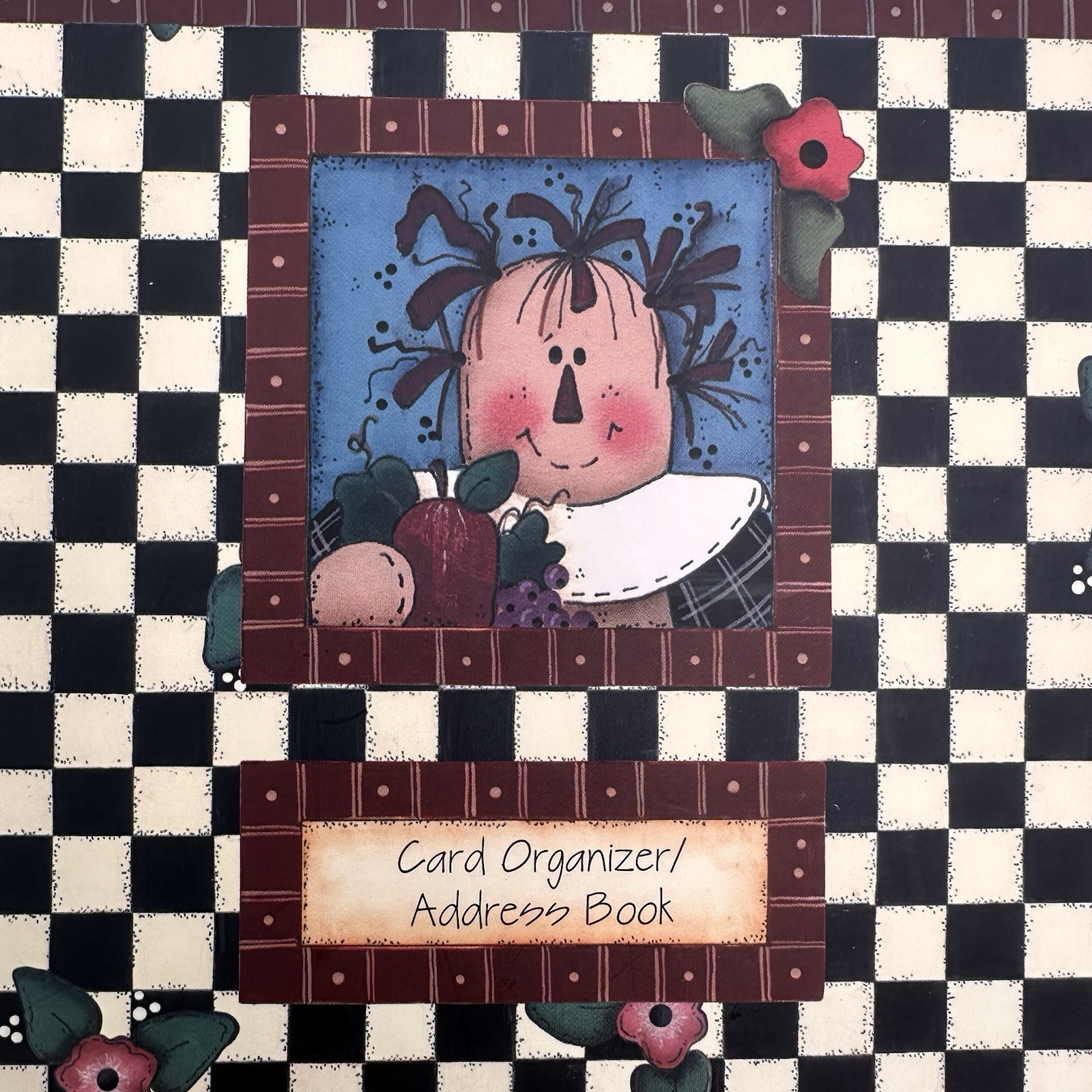 DaySpring Greeting Card Planner & Address Book Folk Art Organizer Vintage Retro