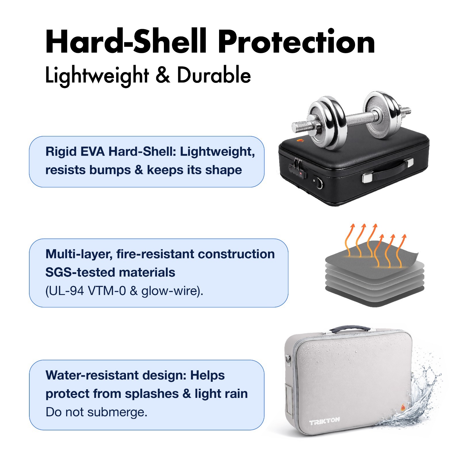 XXL Legal-Size Fire & Water-Resistant Document Box with TSA Lock – Hard-Case
