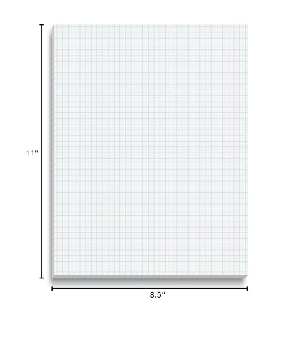 Better Office Products Graph Paper Pad, 8.5″ x 11″, 50 Sheets, Blue,White