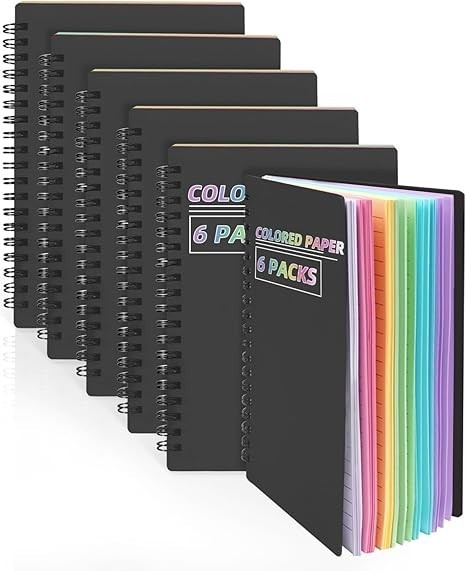 Colored Paper Spiral Notebook 6 Packs 5×7 Inches Small Journals College Ruled…
