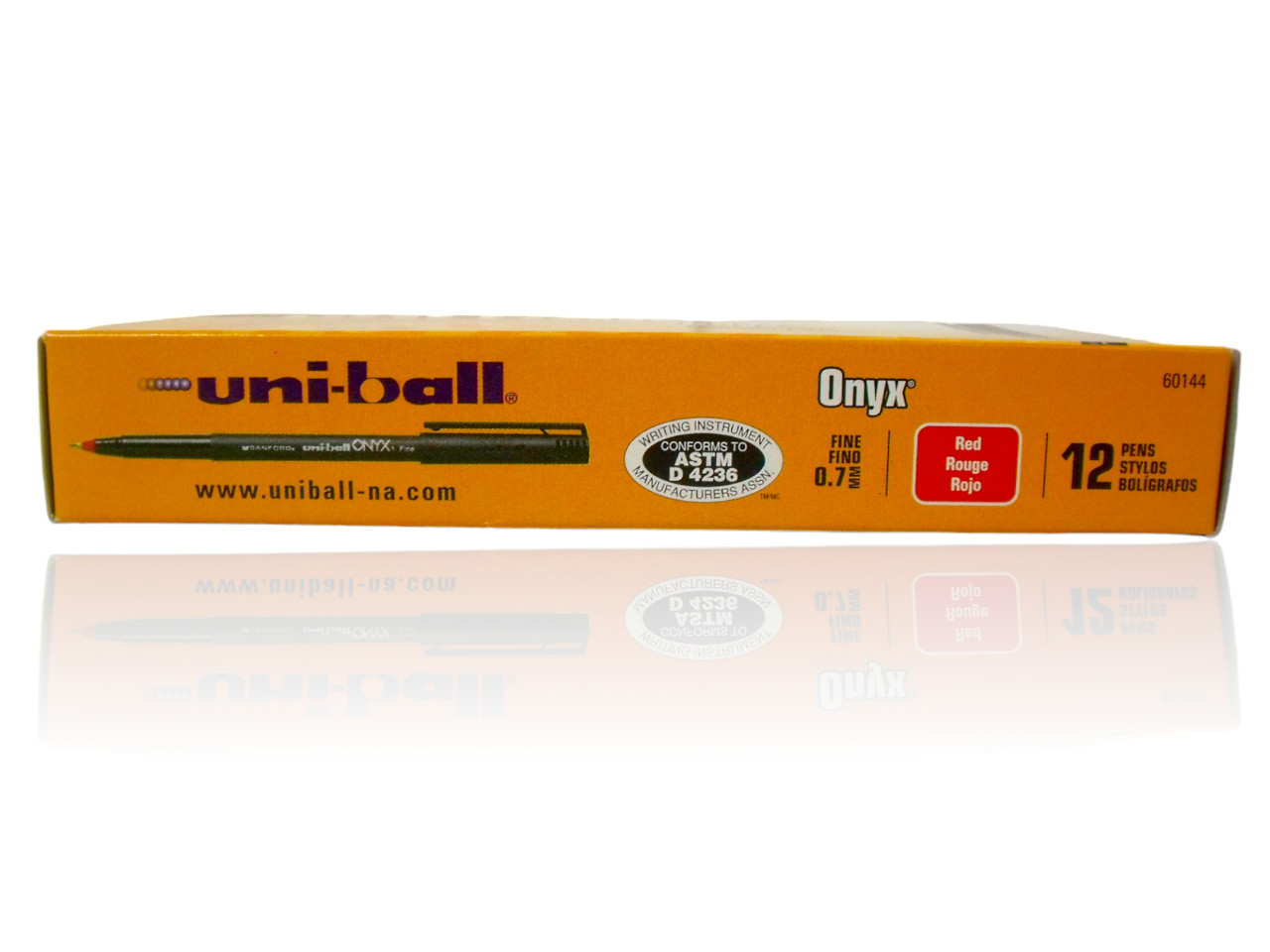 (3-Packs) Uni-ball Onyx Red Ink Fine Point Roller Ball Pen 36-Pens, New (60144)