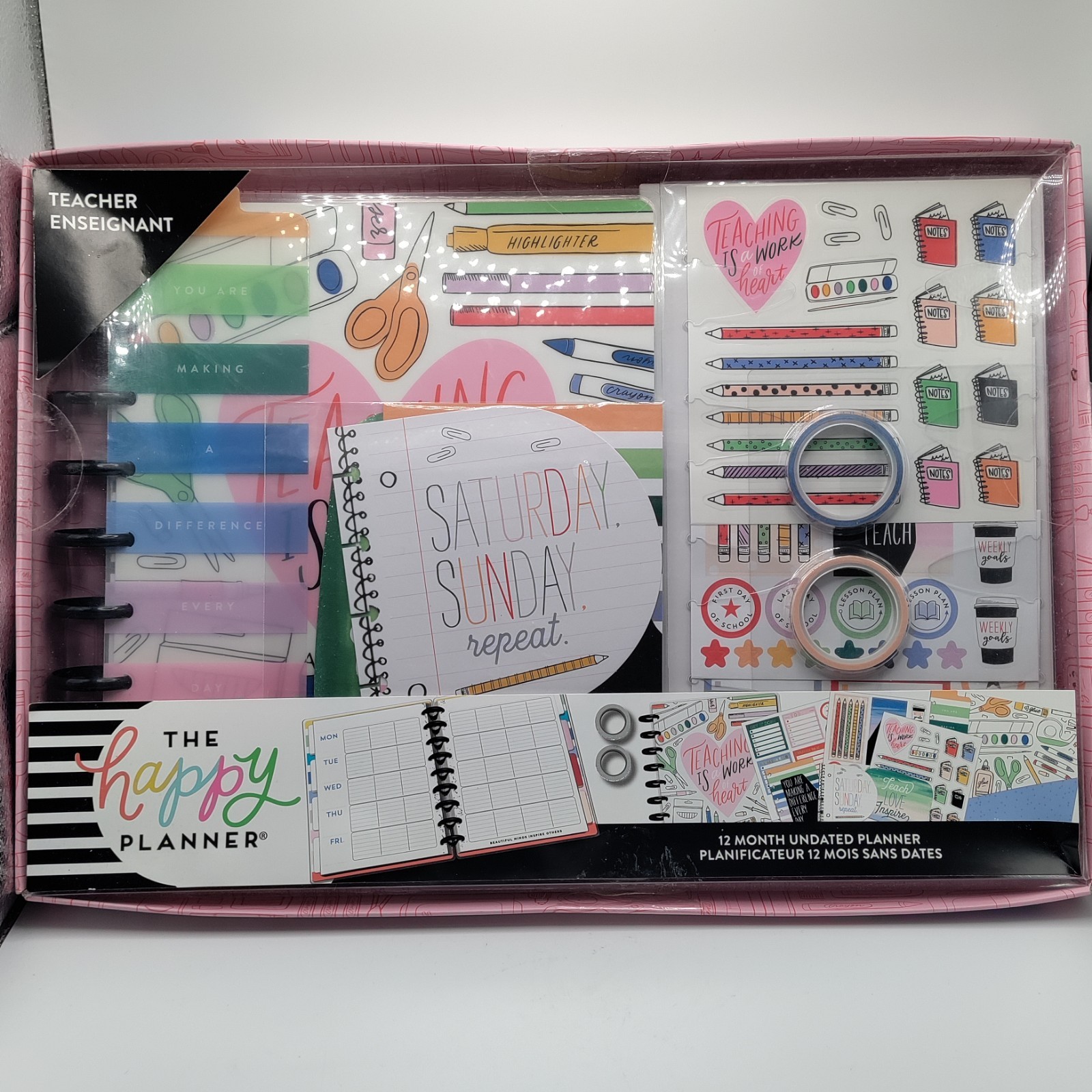 The Happy Planner 12-Month Undated Teacher Planner W/Accessories-See Description
