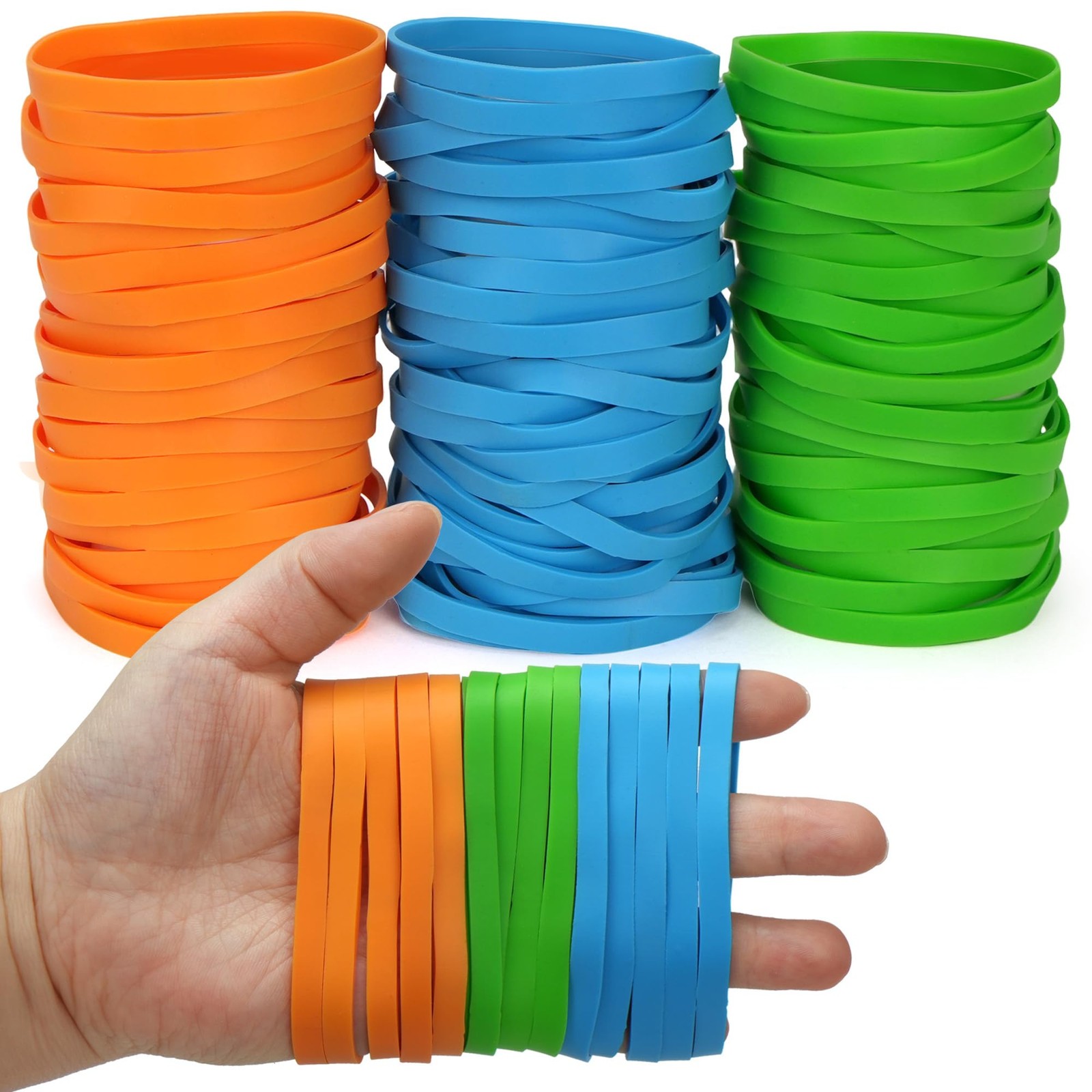 LotFancy Rubber Bands, Size 64 (3-1/2″ x 1/4″), 0.5 lb Approx 130 Pcs Thick H…