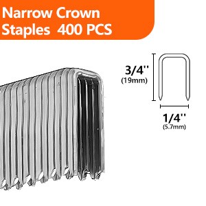 2000-Count 18 Gauge 1/4 Inch Narrow Crown Staples (1/2″+3/4″+1″+1-1/4″+1-1/2″),