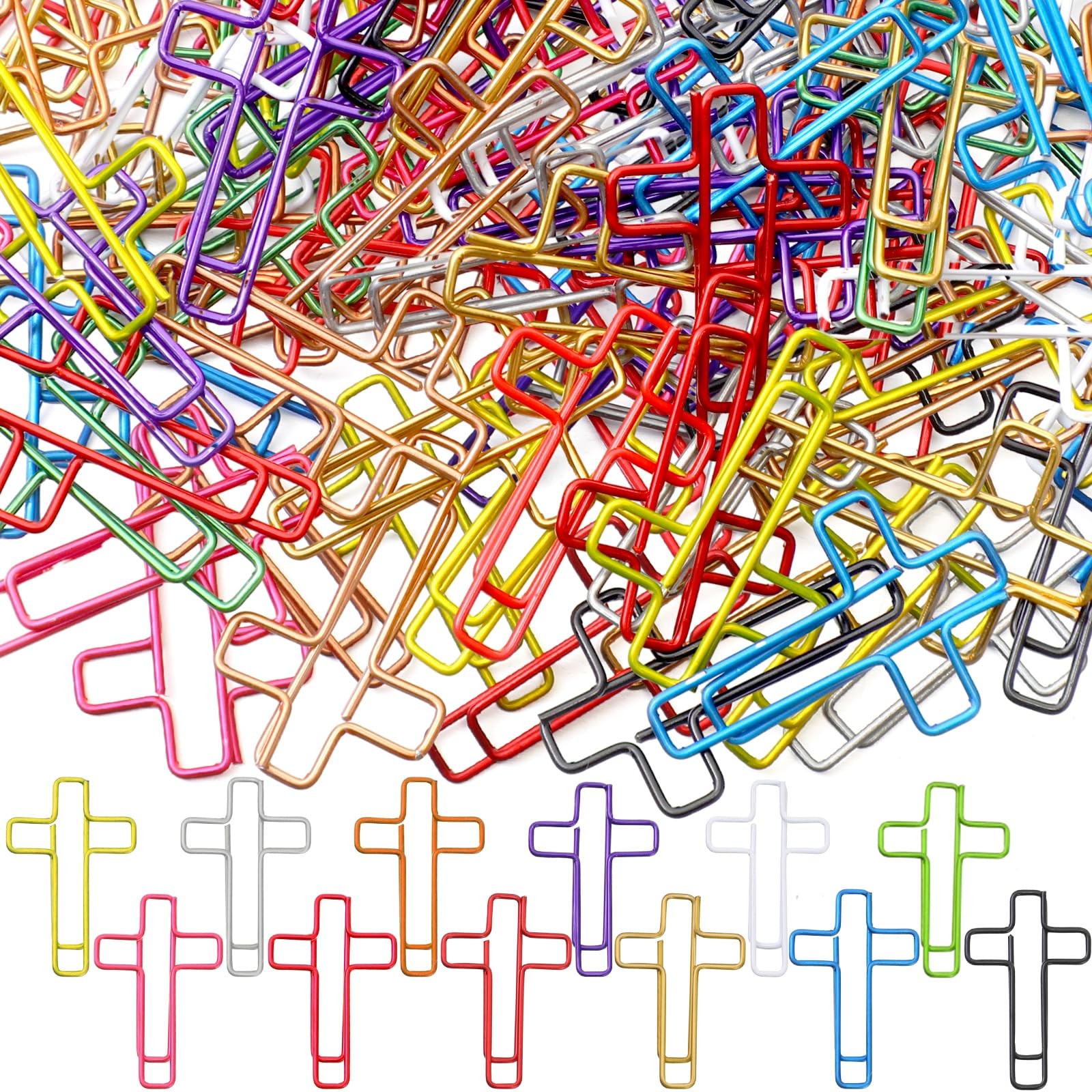 100 Pcs Cross Paper Clips 1.34 x 0.8 Inches Cute Paper Clips Christian Journa…
