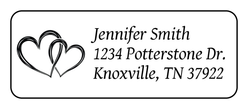30 Valentines day return address labels personalized black hearts wedding