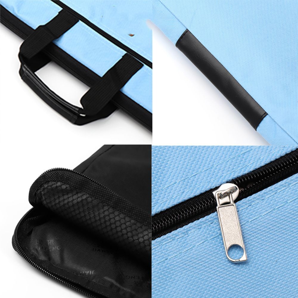 Portable A4 Document Bag Double Layer Books File Holder Handle Zipper Waterproof