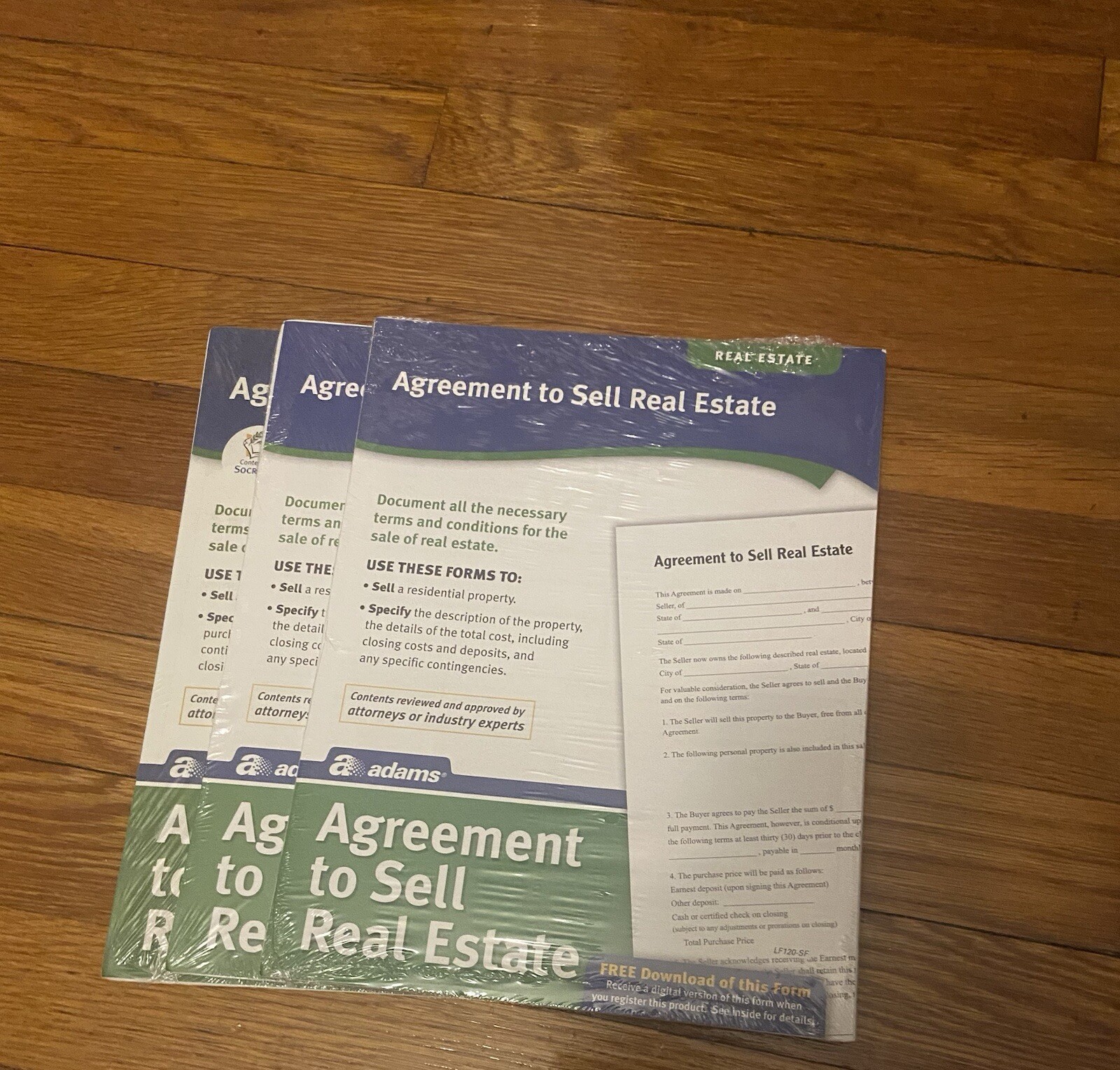 Adams Agreement To Sell Real Estate, Forms and Instructions (LF120) 3pk